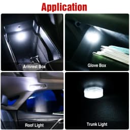 2pcs Car Interior Touch Light 5LED Mini Roof Reading Bulb Ceiling Dome Trunk Armrest Box LED Home Kitchen Closet Cabinet Blinker
