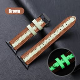 Luminous+Leather strap For Apple watch band 44mm 40mm 38mm 42mm 40 44 mm Unique Trend watchband bracelet iWatch serie 6 5 4 3 se