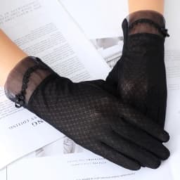 Summer Women Sunscreen Touch Screen Anti-UV Ice Silk Gloves Thin Breathable Non-slip Short Female Elegant Jacquard Drive Gloves