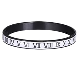 New Design Cuff Bracelet Bangle Stainless Steel Bracelet Enamel Carving Roman Numeral Couple Roman Bangle For Men Women Jewelry