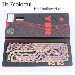 YBN Bicycle Chain Ultralight Black Gold Silver Half All Hollow 10 11 12 Speed Chain MTB Mountain Road Bike Chain for Shimano