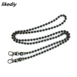 1 Piece 120 CM Long Round Ball Purse Chain Lobster Clasps Hooks Handbag Accessories Antique Bronze/Golden/Silver/Gun Black