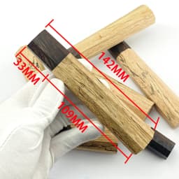 1piece Jiwen Wood + Ebony Octagonal Knife Handle for DIY Japanese Style Kitchen Knife Handle Fish Raw Knife Handle