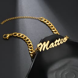 Atoztide New Customized Name Bracelet Personalized Thick Chain for Women Stainless Steel Gold Color Bangle Chrismas Gift 