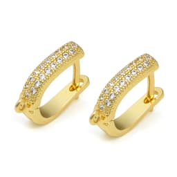 New DIY Earrings Clasps Hooks for Woman Handmade Jewelry Making Accessories Gold Color Brass Zircon Earrings Hook