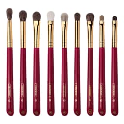 CHICHODO Makeup Brush-Luxurious Red Rose series-Selected Natural Animal Hair EyeBrushes Set-Professional Eye Make Up Brush Tools