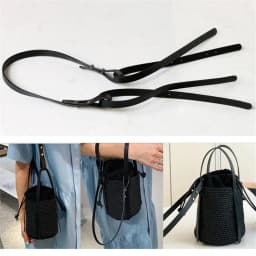High Quality PU Leather Handbag Shoulder Handle Strap Brown Black Long Shoulder Strap for DIY Handmade Woven Bag Accessories