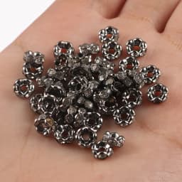 50pcs Brass Crystal Rhinestone Spacer Beads 4/6/8mm Gold Silver AB Color Rondelle Jewelry Makings Findings Bracelet Accessories