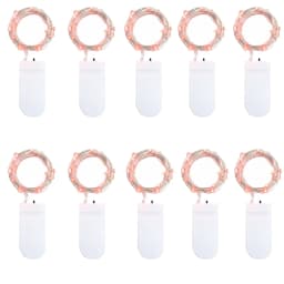 10Pack LED String Light 1M 2M 3M Button Battery Copper Wire Fairy Lights for Wedding Patio Party Garden Decor