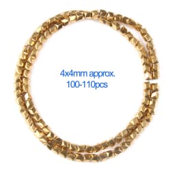 AAA+ Color Retention Gold Plated Natural Hematite Beads Round Cube Cylinder Loose Rondelle Beads For Jewelry Making DIY Bracelet