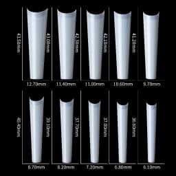 500 Pcs XXL Long C Curve Artificial False Nails Acrylic Ballerina Transparent Natural Tips Guide Capsule Max French Nails Tips