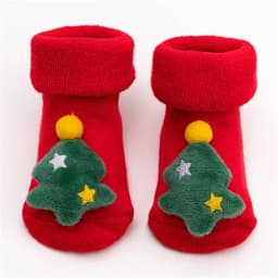 Lawadka 0-3T Winter Thick Infant Socks for Girls Boys Kids Christmas New Year's Socks Anti Slip Cotton Short Socks for Newborns