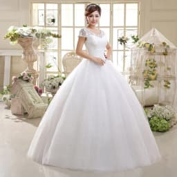 Customized Cheap Cap Sleeve Korean Style Short Lace Fashion Simple Bridal Gowns Crystal Wedding Dresses 2026 Vestido Casamento