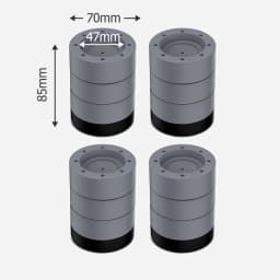 KAK 4PCS Anti Vibration Pads Washer Feet Pad Universal Washing Machine Anti-Skid Roller Kit Furniture Lifting Foot Base Elevate