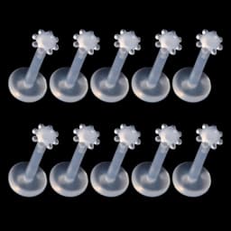 10pcs Transparent Bioplast Flexible Labret Stud Push-in Lip Piercing Ring Ear Cartilage Tragus Helix Piercing Fashion Jewelry