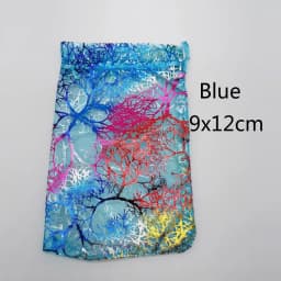 100pcs Blue Coral Organza Bag Drawstring Pouch Bag Organizer Jewelry Box Gift For Wed Christmas Jewelry Display Packaging Bags