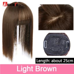 Long Straight Topper Hair Piece With Bangs Invisible Seamless Clip Overhead Toupee Invisible Replacement block Cover White Hair
