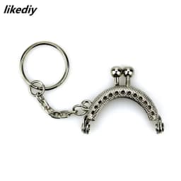 1 Piece 4 CM Half Round Metal Purse Frame Kiss Clasp Lock With Key Ring Bag Accessories