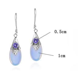 JoiasHome 100% Real 925 Sterling Silver Earrings For Women With Moonstone Gemstones Classic Elegant Lady Fine Jewelry