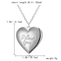 Gold Plated Heart-shaped Pendants Can Openable Photo Frame Love Faith Hope Locket Pendant Necklace Family Jewelry Gift