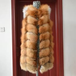 Winter Red Fox Fur Vest Female Real Long Women Red Fox Fur Waistcoat Natural Fox Fur Waistcoat Long