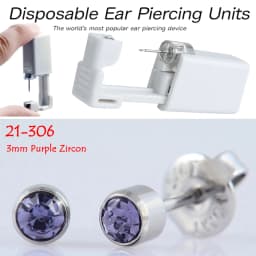 1PC Sterile Disposable No Pain Ear Piercer device Ear Cartilage Piercing Gun Tool Kit Unit Built In CZ Birthstone Earring Stud