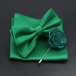 Mens Wedding Bow Tie Brooch Set Romantic Solid Color Silk Polyester Jacquard Woven Bowtie Lapel Pin Hanky Men Gifts Accessories