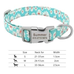 Personalized Nylon Dog Collar Customized Pet Collar Engraved ID Tag Nameplate Buckle for Small Medium Large Dogs Pitbull Pug