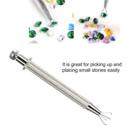 Jewelry Bead Gem Holder Pick-Up Tool Diamond Gems 4 Prong Tweezer Catcher Grabber DIY Professional Jewelry Making Tool Jeweler