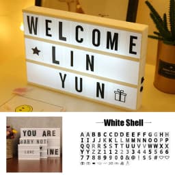 A4 A5 A6 Size LED Combination Night Light Box Lamp DIY Black/Colorful Letters Cards USB AA Battery Cinema Lightbox White Pink