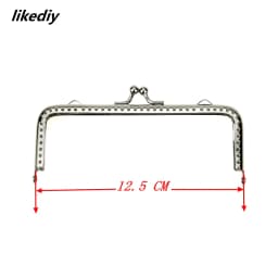 1 Piece Square Glossy Silver Basic Metal Purse Frame Kiss Clasp Lock DIY Bag Accessories 8.5/10.5/12.5/15.5/18 CM
