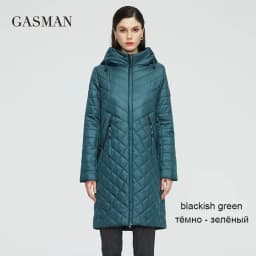 GASMAN 2022 Women's spring jackets Designer trench long casual puffer jacket stand-up Collar hooded women coat Outerwear 21865