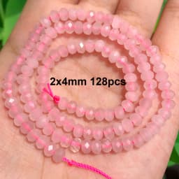 Natural Rose Quartz Beads Matte Pink Crystal Heart Faceted Round Loose Stone Beads for Jewelry Making DIY Handmade Bracelet