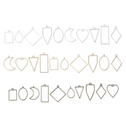 10Pcs Assorted Geometric Hollow Pressed Flower Frame Pendant Resin Jewelry Making Tool Metal Frame Jewelry Charms Bezel Setting