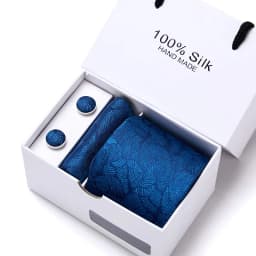 Brand 100% Silk Ties Gift box Office Men Classic Party Wedding striped 7.5cm Silk Wedding Floral Tie Necktie Handkerchief Set
