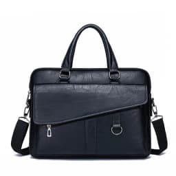 JEEP BULUO Men Briefcase Split Leather Laptop New Bag 14" PC Doctor Lawyer Computer Bag Totes Male Vintage Business Men Bags