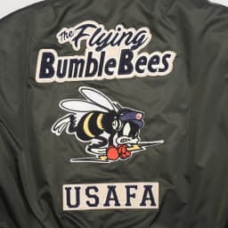 2025 USAFA WW2 Flying Bumble Bees Patch Embroidered Bomber Jacket Men Air Force Pilot Flight Winter Coat Warm Padded Outwear