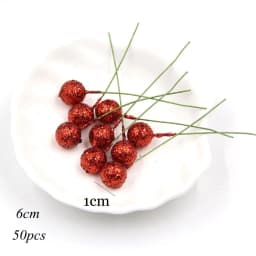1Pack Fake Christmas Tree Pine Branches Xmas Berries For Christmas Tree DIY Wreath Decorations Noel Table Ornaments Kids Gifts