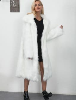 Winter Women Faux Fox Fur Long Coat Thick Full Sleeve Fluffy Luxury Fur Jacket Elegant Mujer Bontjas Warm Furry Shaggy Outerwear