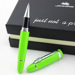 Jinhao 159 Luxury Yellow and Silver Clip Ballpoint Pen with Velvet Bag Free Shipping Rollerball Pens