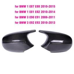 Car Styling Black Carbon Fiber for BMW E81 E82 E87 E88 Pre-LCI E90 E91 E92 E93 LCI M3 Style Rearview Mirror Cover Caps