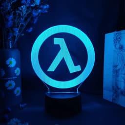 Game Half Life Alyx Logo 3D Acrylic Lamp Gaming Room Computer Desktop Setup Lighting Decor Colorful LED Sensor Nightlight Gift