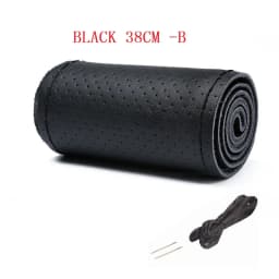 36 38 40 CM DIY Genuine Leather Car Steering Wheel Cover Soft Anti Slip 100% Cowhide Braid With Needles Thread