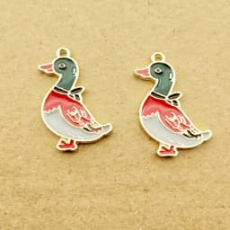 10pcs Enamel Cock Duck Charm for Jewelry Making Necklace Bracelet Earring Pendant Diy Accessories Zinc Alloy Gold Plated