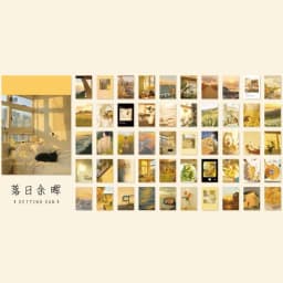 50 Sheets Rose Decorative Stickers Landscape Scrapbooking Diary Album Stationery Painting Stick Labels
