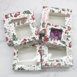 10pcs Multi Size Gifts Box with Window Marbling Style kraft Paper Window Wrapping Package for Jewelry Party Supplies
