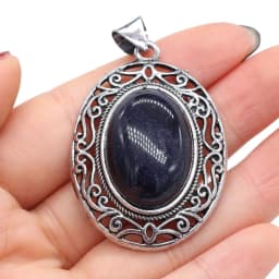 Natural Gem Stone Hollow Alloy Oval Pendant Amethysts Tiger Eye Charms for Jewelry Making DIY Necklace Accessories Gift 33x45mm