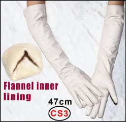 High-end Long Leather Gloves Women's,Leather Sleeve Arm Covers, Winter Warm Thick and Thin Driving Touch Screen Sheepskin Gloves