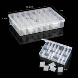 4 Sizes Jewelry Box Organizer Storage Container Plastic Organizer Box with Adjustable Dividers for Beads Art DIY Crafts