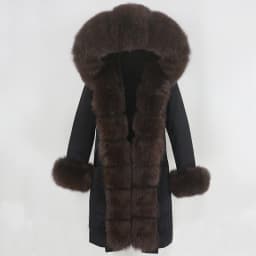 OFTBUY X-long Parka Waterproof Outerwear Real Fur Coat Winter Jacket Women Natural Fox Fur Hood Luxury Outerwear Detachable New